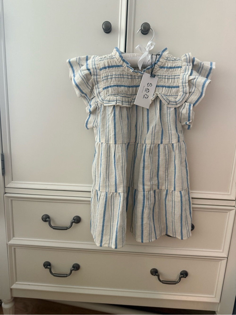 Girls Sea New York Striped Blue & White Dress